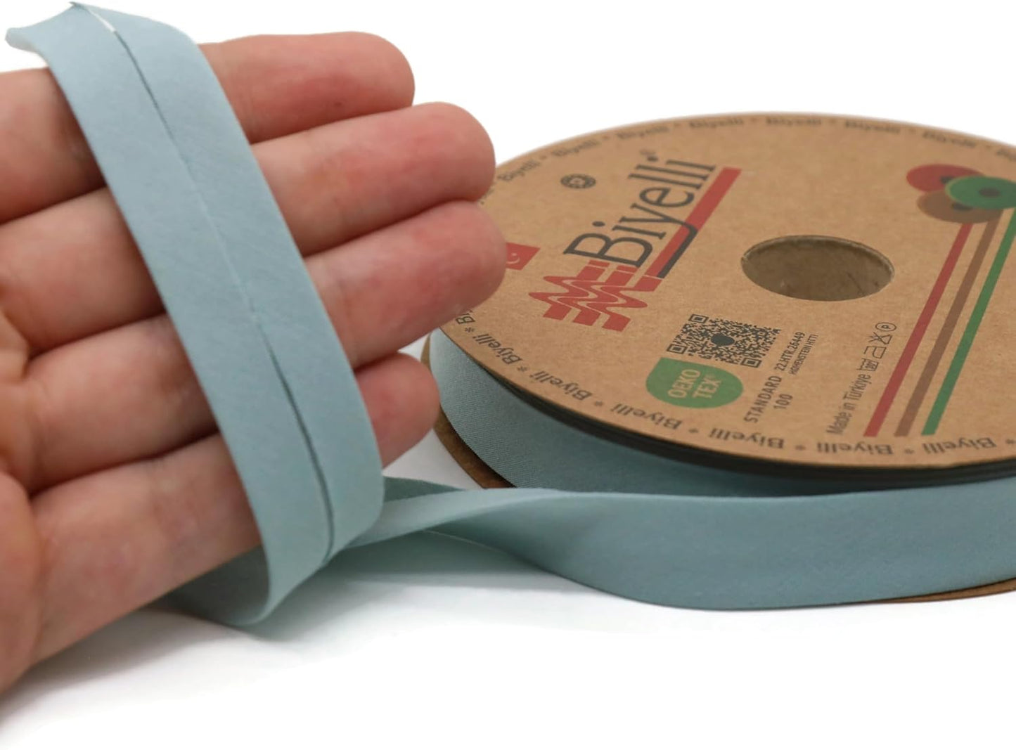 Cotton Fold Bias Tape - 3/4 Inches (20mm) Wide - 27 Yards - 65+ Colors - Single Fold Cotton Fold Bias Binding Tape for Sewing Clothing DIY (35. Dana Blue) D35