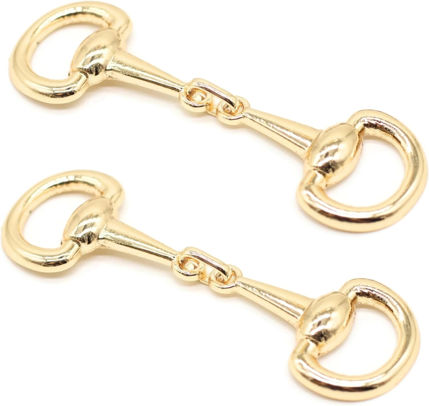 Metal Shoe Buckle - 2.96 Inch (70mm) - 2 Pcs - Gold Metal Shoe Buckle Shoelace Clips Metal Hinged Equestrian Buckles For Craft & Sewing Project BG1002