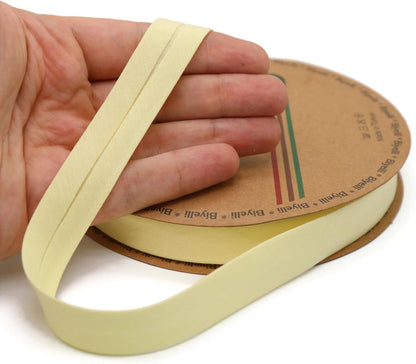 Cotton Fold Bias Tape - 3/4 Inches (20mm) Wide - 27 Yards - 65+ Colors - Single Fold Cotton Fold Bias Binding Tape for Sewing Clothing DIY (63. Milk Yellow) D63