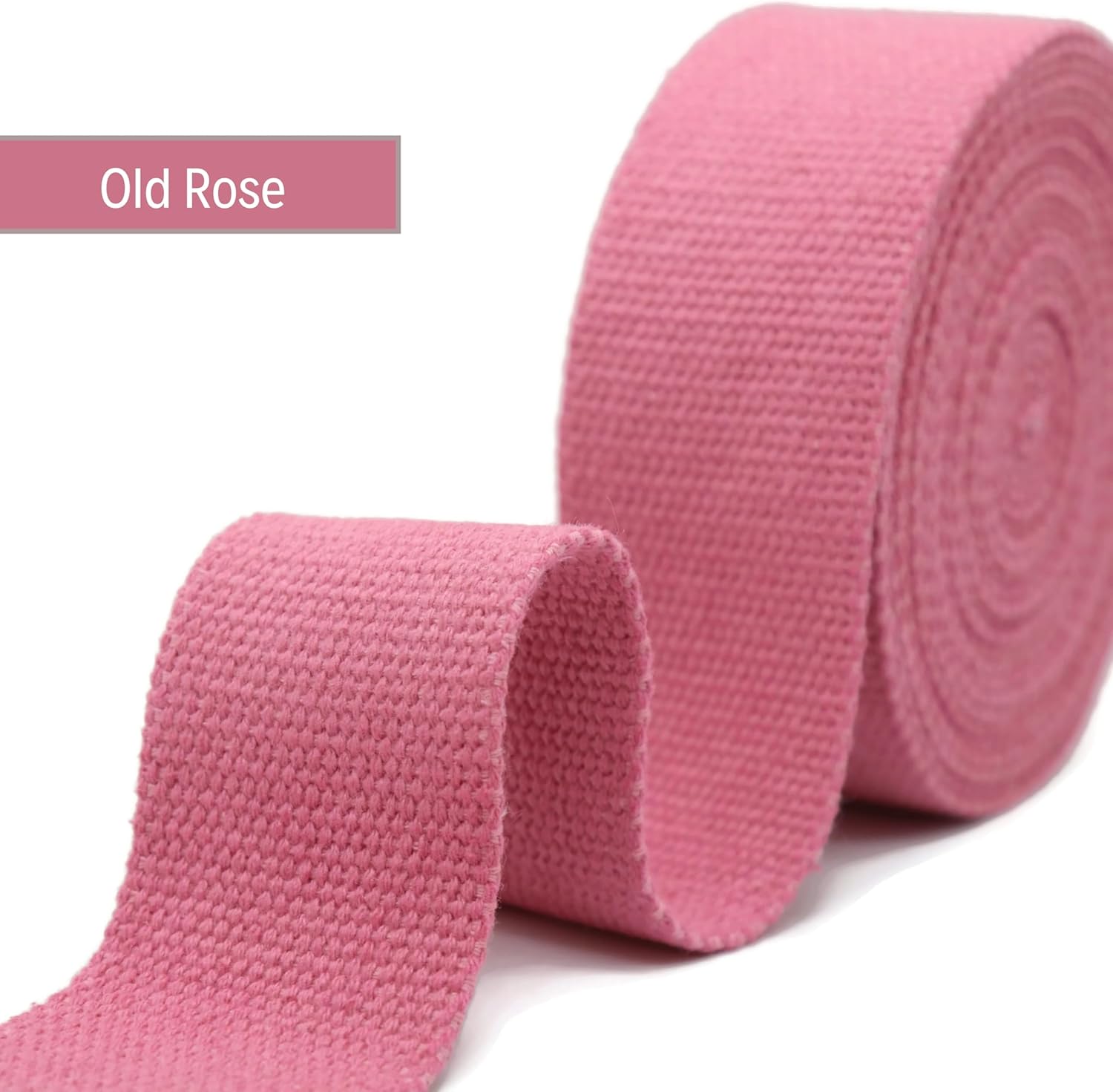 2" & 1.5'' & 1" Cotton Webbing - 5 Yards - 50+ Colors -%100 Natural Cotton - Turkish Woven - Heavy 1 Inch 1.5 Inch 2 Inch Rose Canvas Webbing for Sewing Straps Bag Climbing Indoors Craft DIY 11215…