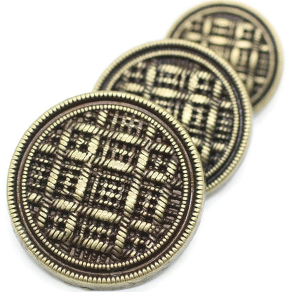 Gold Metal Shank Buttons - 12 Pcs - 3 Size Options - Weave Round Metal Shank Buttons for Men Women Blazer Coat Uniform Shirt Suit and Jacket Sewing Craft DIY N4103