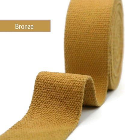 2" & 1.5'' & 1" Cotton Webbing - 5 Yards - 50+ Colors -%100 Natural Cotton - Turkish Woven - Heavy Duty 1 Inch 1.5 Inch 2 Inch Webbing for Sewing Straps Bag Climbing Indoors Craft DIY 11135…