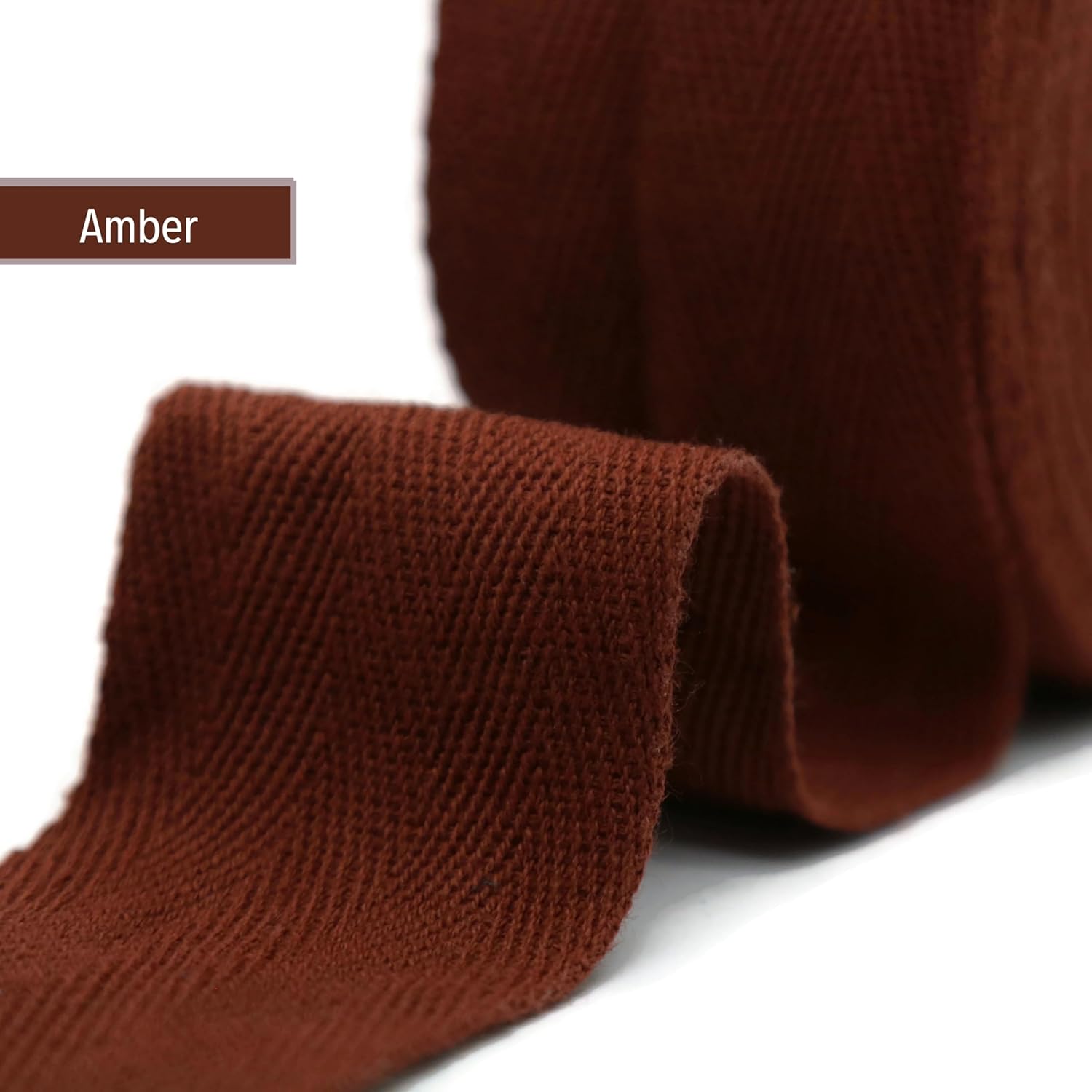 2" & 1.5" & 1.18'' & 1" Cotton Twill Tape - 10 Yards - 50+ Colors -%100 Natural Cotton 1 Inch 1.5 Inch 2 Inch Herringbone Bias Binding Cotton Tape Trim for Sewing Wrapping Craft DIY 10495 (Amber)…