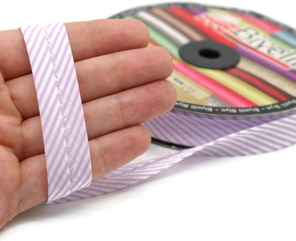 Cotton Fold Bias Binding Tape - 3/4 Inches (20mm) Wide - 27 Yards - Plaid Single Fold Cotton Fold Bias Binding Tape for Sewing Clothing DIY Purple C7