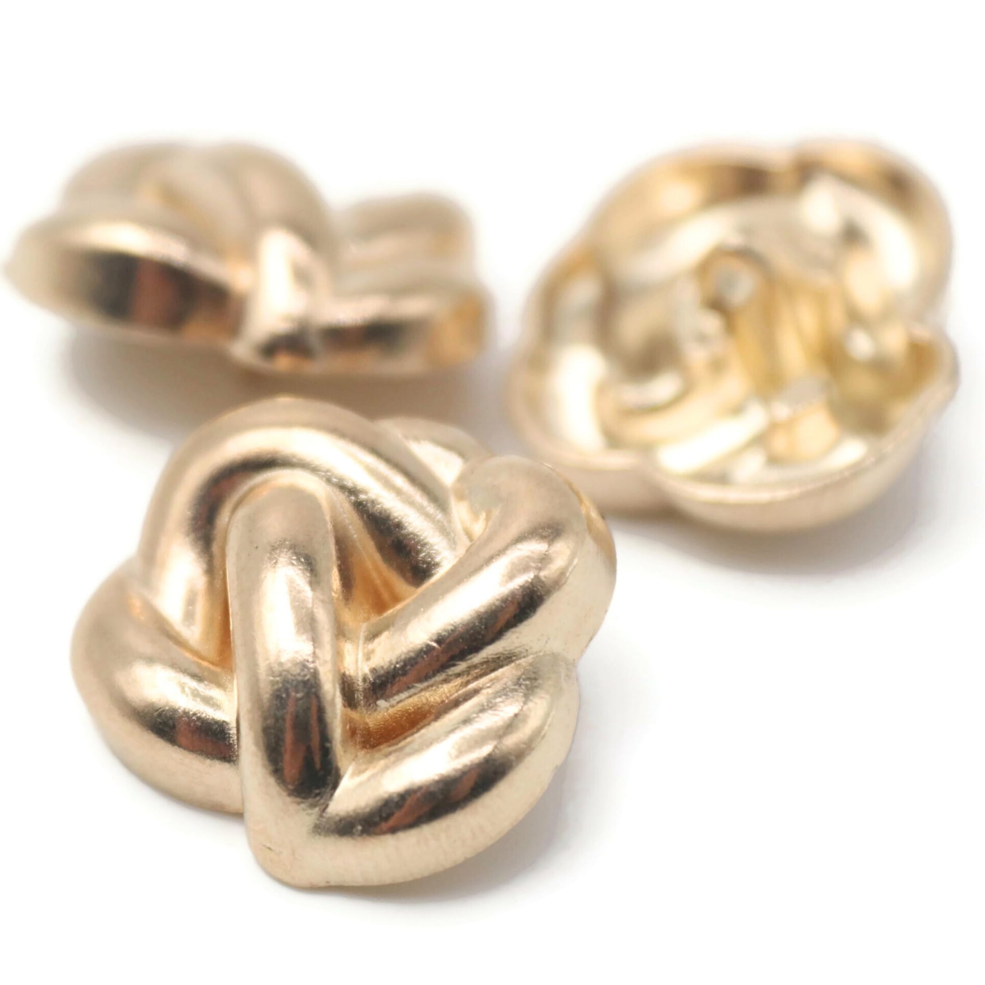 Knot Gold Metal Shank Buttons - 12 Pcs - 4 Size Options - Knot Irregular Metal Shank Buttons for Men Women Blazer Coat Uniform Shirt Suit and Jacket Sewing Craft DIY EM0402