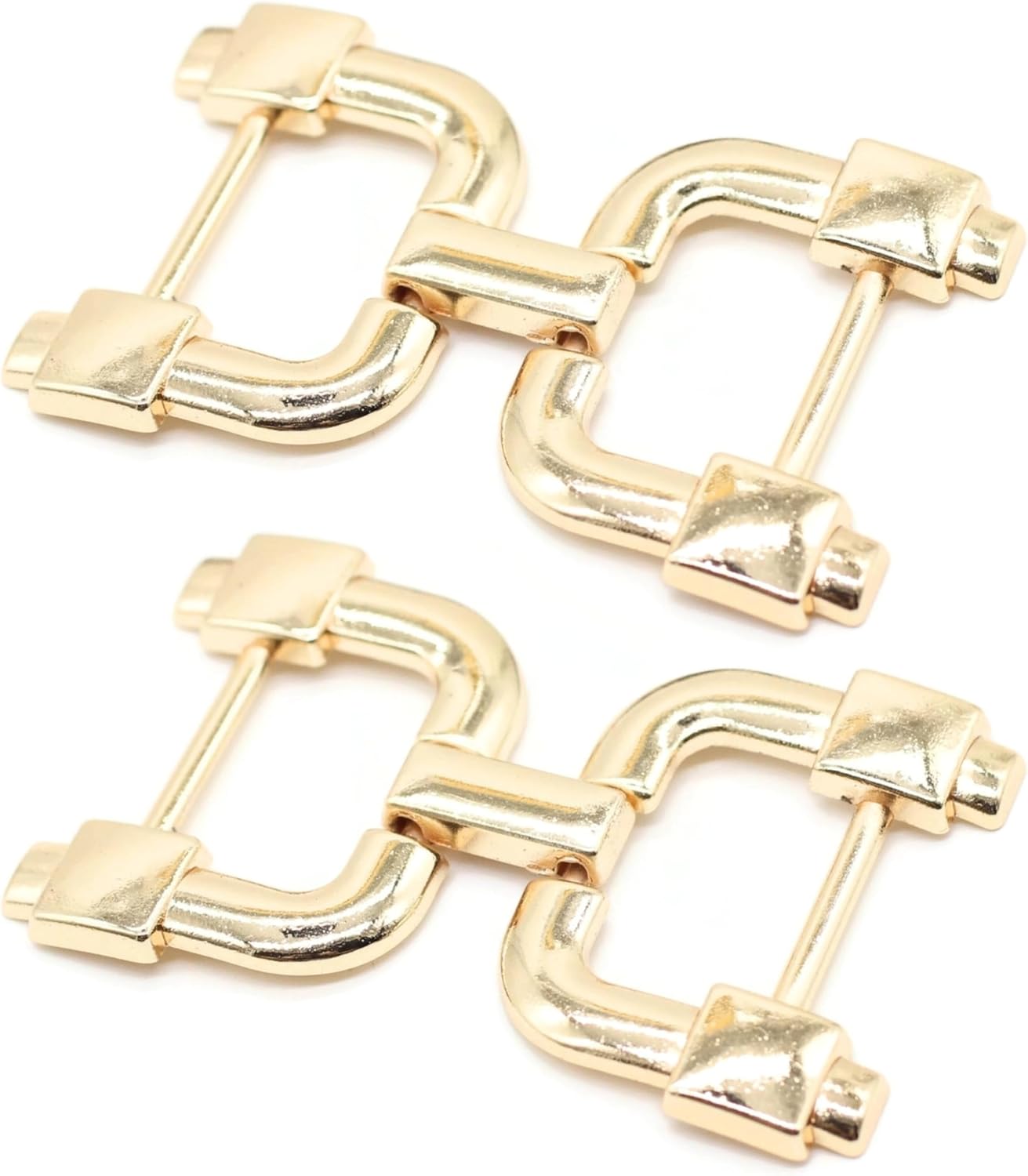 Metal Shoe Buckle - 2.62 Inch (66mm) - 2 Pcs - Gold Metal Shoe Buckle Shoelace Clips Metal Hinged Equestrian Buckles For Craft & Sewing Project BG2102