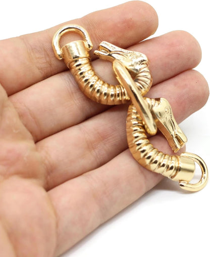 Shoe Buckle - 3.1 Inch (78mm) - 2 Pcs - Gold Metal Shoe Buckle Shoelace Clips Metal Hinged Equestrian Buckles For Craft & Sewing Project BG2302