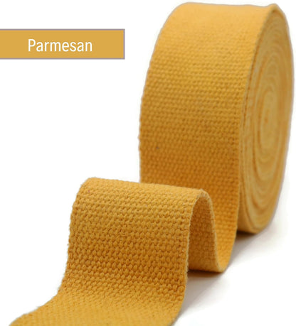 2" & 1.5'' & 1" Cotton Webbing - 5 Yards - 50+ Colors -%100 Natural Cotton - Turkish Woven - Heavy Duty 1 Inch 1.5 Inch 2 Inch Webbing for Sewing Straps Bag Climbing Indoors Craft DIY 11125…