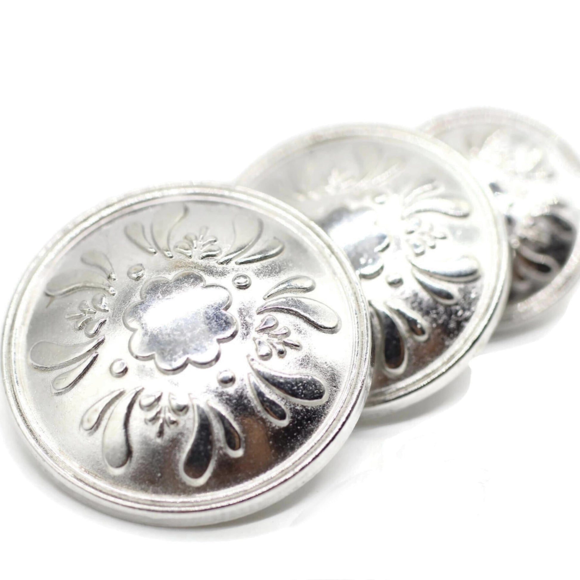 Bronze Metal Shank Buttons - 12 Pcs - 3 Size Options - Floral Round Metal Shank Buttons for Men Women Blazer Coat Uniform Shirt Suit and Jacket Sewing Craft DIY N17803