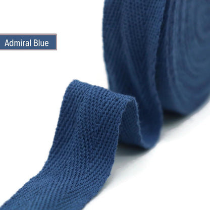 1" & 1.18" & 1.5'' & 2" Cotton Twill Tape - 10 Yards - 50+ Colors -%100 Cotton 1 Inch 1.5 Inch 2 Inch Herringbone Bias Binding Cotton Tape Trim for Sewing Wrapping Craft DIY 10382 (Admiral Blue)…