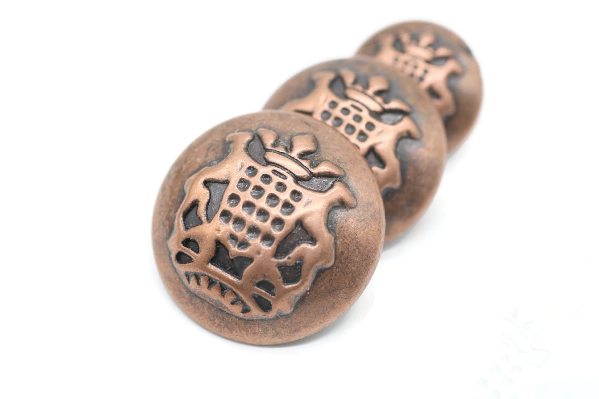 Bronze Metal Shank Buttons - 12 Pcs - 3 Size Options - Crown Floral Round Metal Shank Buttons for Men Women Blazer Coat Uniform Shirt Suit and Jacket Sewing Craft DIY N17003