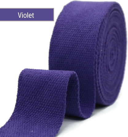Cotton Webbing 2" & 1.5'' & 1" - 5 Yards - 50+ Colors -%100 Natural Cotton - Turkish Woven - Heavy 1 Inch 1.5 Inch 2 Inch Canvas Webbing for Sewing Straps Bags Climbing Indoors Craft DIY 11255…