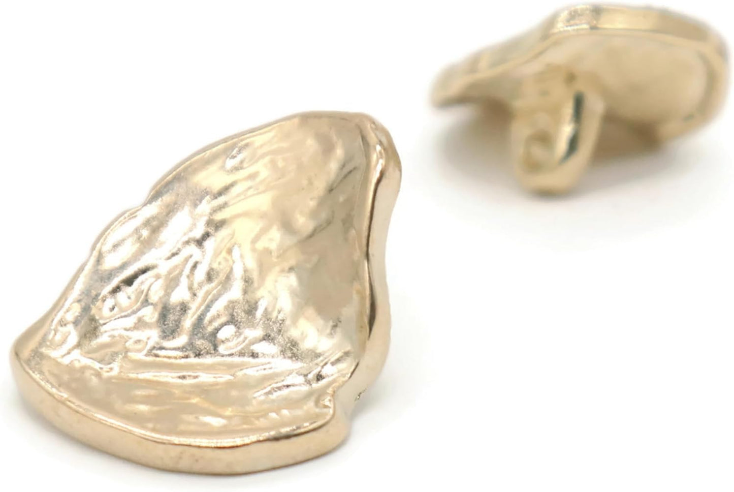 Gold Metal Shank Buttons - 12 Pcs - 3 Size Options - Irregular Metal Shank Buttons Large for Men Women Blazer Coat Uniform Shirt Suit and Jacket Sewing Craft DIY N15403