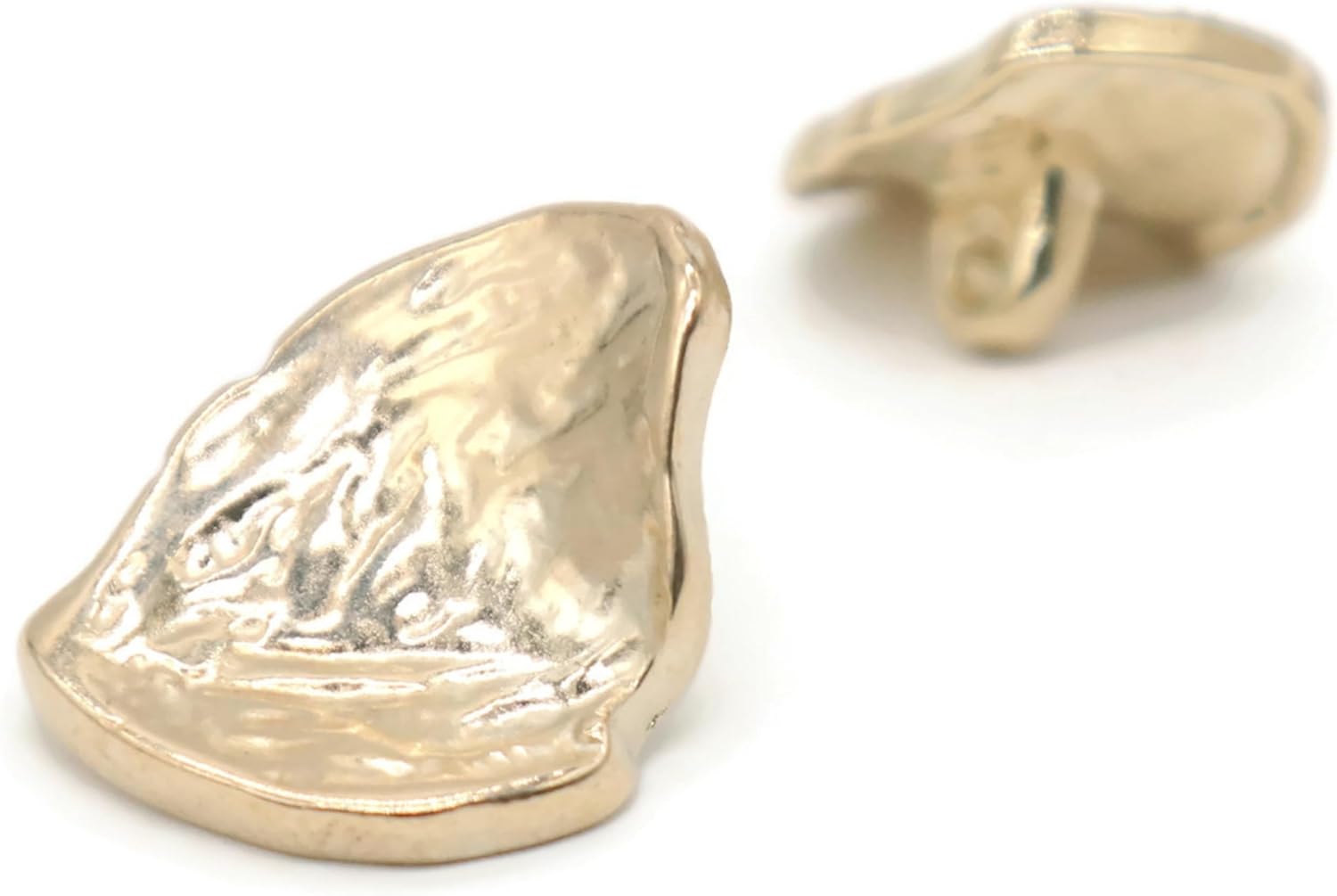 Gold Metal Shank Buttons - 12 Pcs - 3 Size Options - Irregular Metal Shank Buttons Large for Men Women Blazer Coat Uniform Shirt Suit and Jacket Sewing Craft DIY N15403