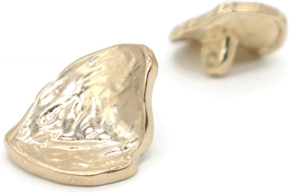 Gold Metal Shank Buttons - 12 Pcs - 3 Size Options - Irregular Metal Shank Buttons Large for Men Women Blazer Coat Uniform Shirt Suit and Jacket Sewing Craft DIY N15403