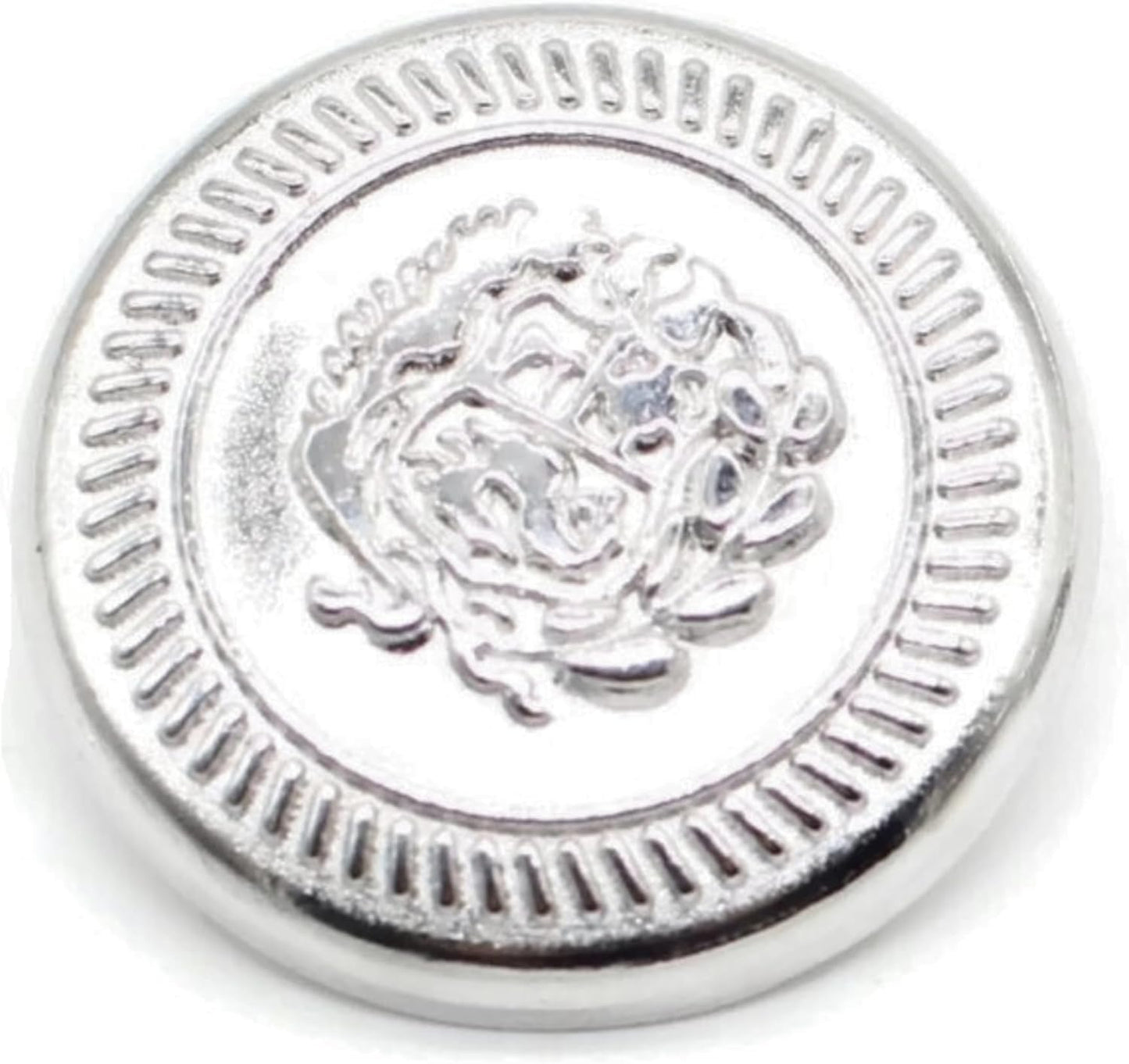 Silver Metal Shank Buttons - 12 Pcs - 3 Size Options - The Kingdom Round Metal Shank Buttons for Men Women Blazer Coat Uniform Shirt Suit and Jacket Sewing Craft DIY N7101