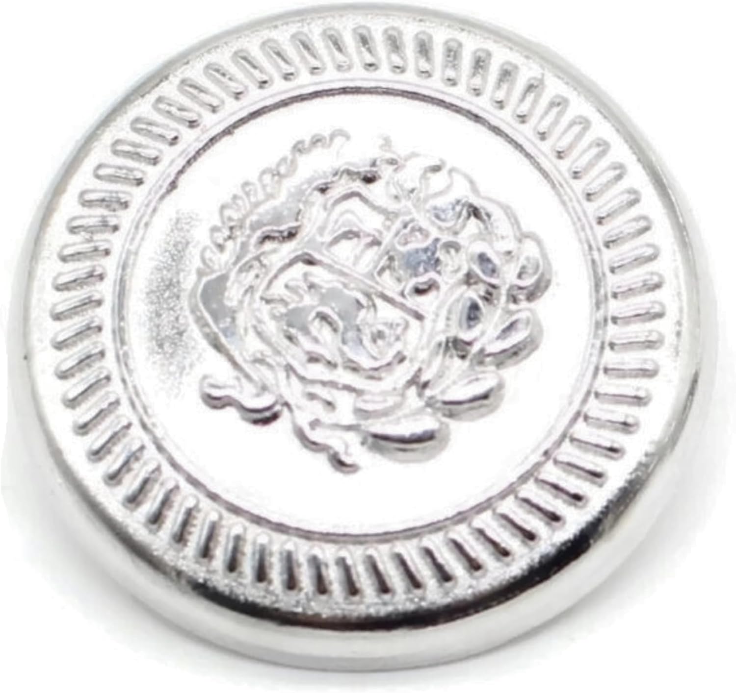 Silver Metal Shank Buttons - 12 Pcs - 3 Size Options - The Kingdom Round Metal Shank Buttons for Men Women Blazer Coat Uniform Shirt Suit and Jacket Sewing Craft DIY N7101