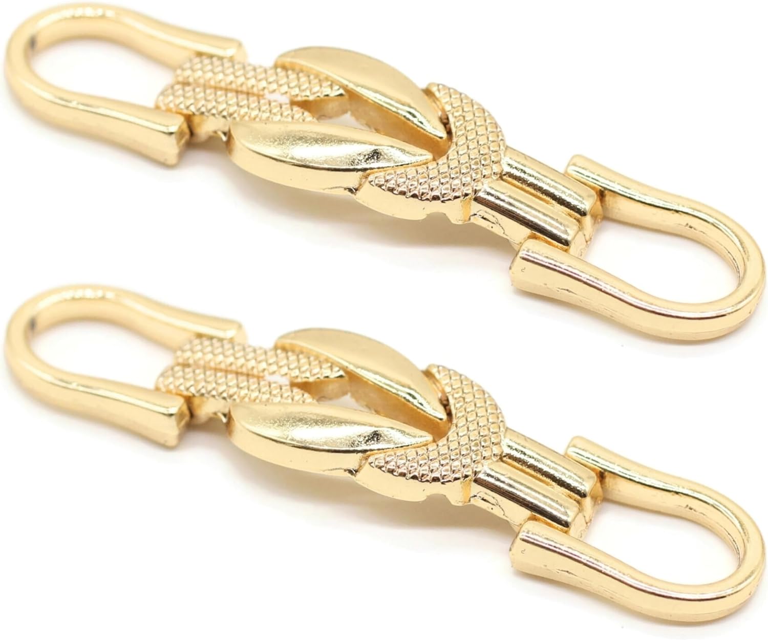 2.6 Inch (66mm) Gold Zinc Alloy Metal Shoe Buckle - 2 Pcs - Equestrian Buckles For Craft & Sewing Project BG0902
