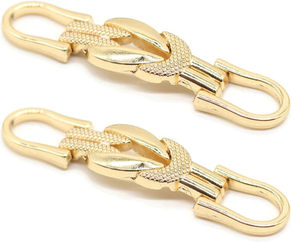 2.6 Inch (66mm) Gold Zinc Alloy Metal Shoe Buckle - 2 Pcs - Equestrian Buckles For Craft & Sewing Project BG0902
