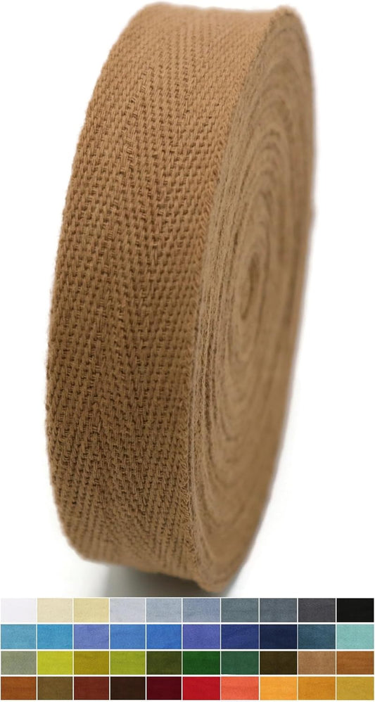 1" & 1.18" & 1.5'' & 2" Cotton Twill Tape - 10 Yards - 50+ Colors -%100 Cotton 1 Inch 1.5 Inch 2 Inch Herringbone Bias Binding Cotton Tape Trim for Sewing Wrapping Craft DIY 10452 (Ginger Spice)…