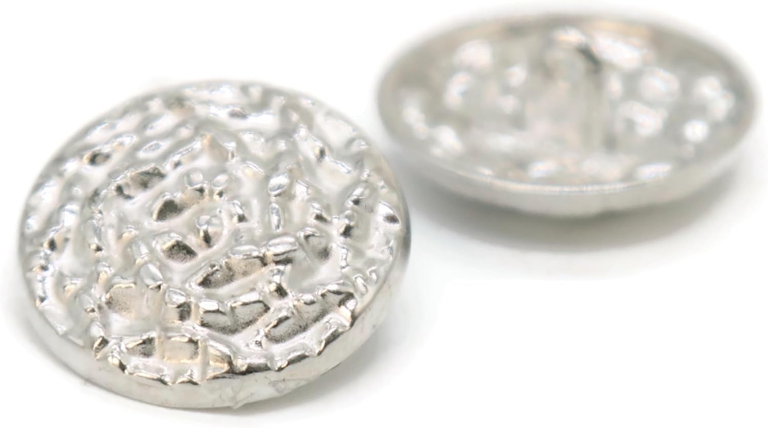 Wrinkle Silver Metal Shank Buttons - 12 Pcs - 2 Size Options - Luxury Wave Wrinkle Round Metal Shank Buttons for Men Women Blazer Coat Uniform Shirt Suit and Jacket Sewing Craft DIY N16301