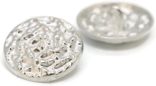 Wrinkle Silver Metal Shank Buttons - 12 Pcs - 2 Size Options - Luxury Wave Wrinkle Round Metal Shank Buttons for Men Women Blazer Coat Uniform Shirt Suit and Jacket Sewing Craft DIY N16301