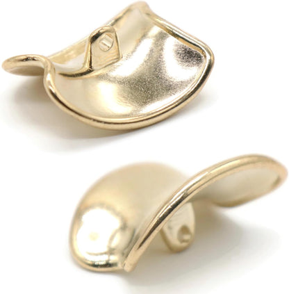12 Pcs Gold Metal Shank Buttons for Blazer Coat Jacket - Luxury Curved Design Decorative Sewing Buttons, Durable Polished Gold Finish E11S