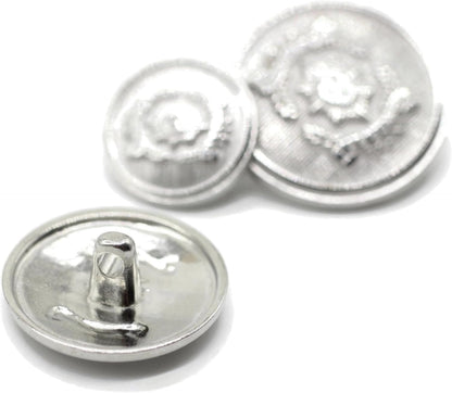 Silver Metal Shank Buttons - 12 Pcs - 3 Size Options - The Guards of Kingdom Round Metal Shank Buttons for Men Women Blazer Coat Uniform Shirt Suit and Jacket Sewing Craft DIY N6002