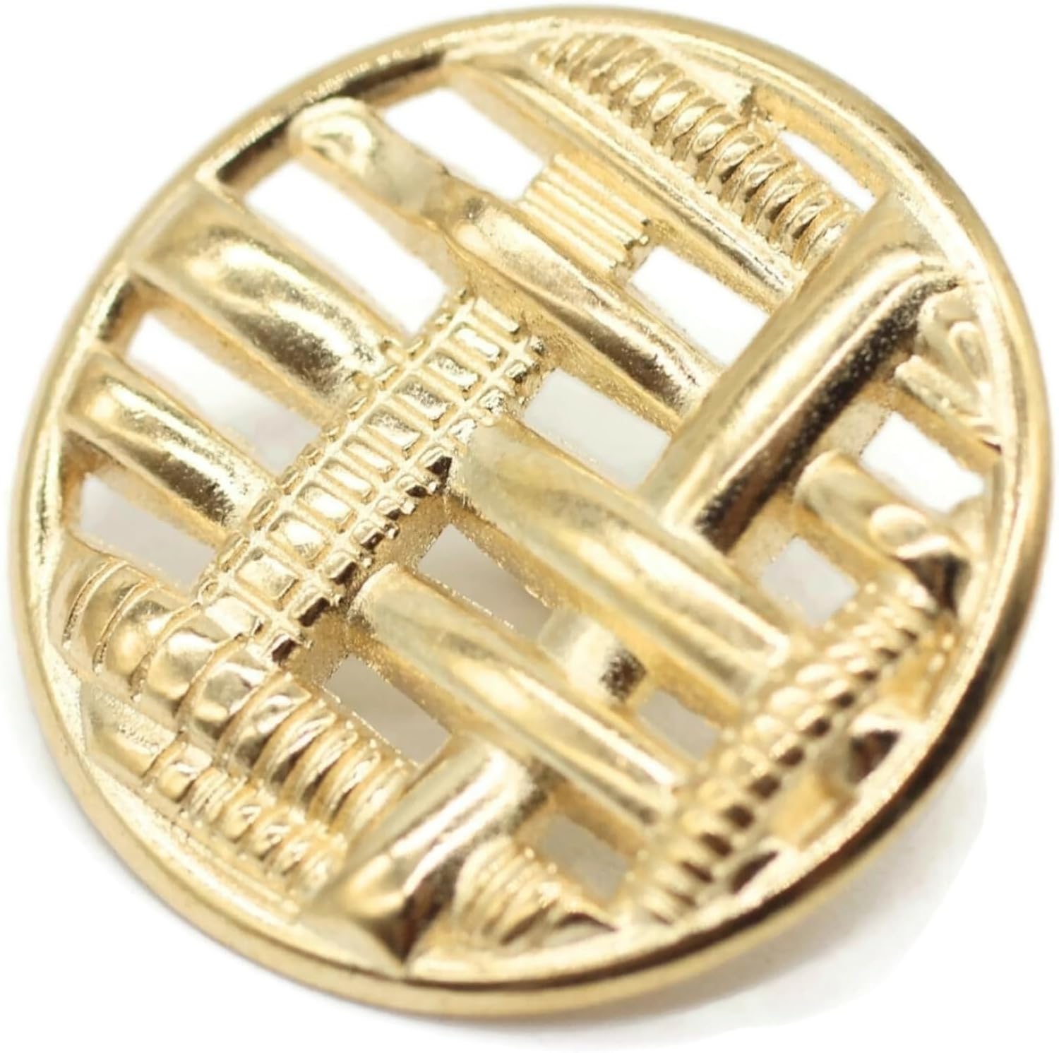 Gold Metal Shank Buttons - 12 Pcs - 3 Size Options - Weave Round Metal Shank Buttons for Men Women Blazer Coat Uniform Shirt Suit and Jacket Sewing Craft DIY N4802