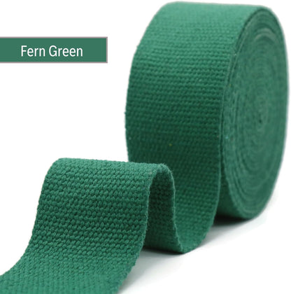 Cotton Webbing 2" & 1.5'' & 1" - 5 Yards - 50+ Colors -%100 Natural Cotton - Turkish Woven - Heavy 1 Inch 1.5 Inch 2 Inch Green Canvas Webbing for Sewing Straps Bags Climbing Indoors Craft DIY 11345…