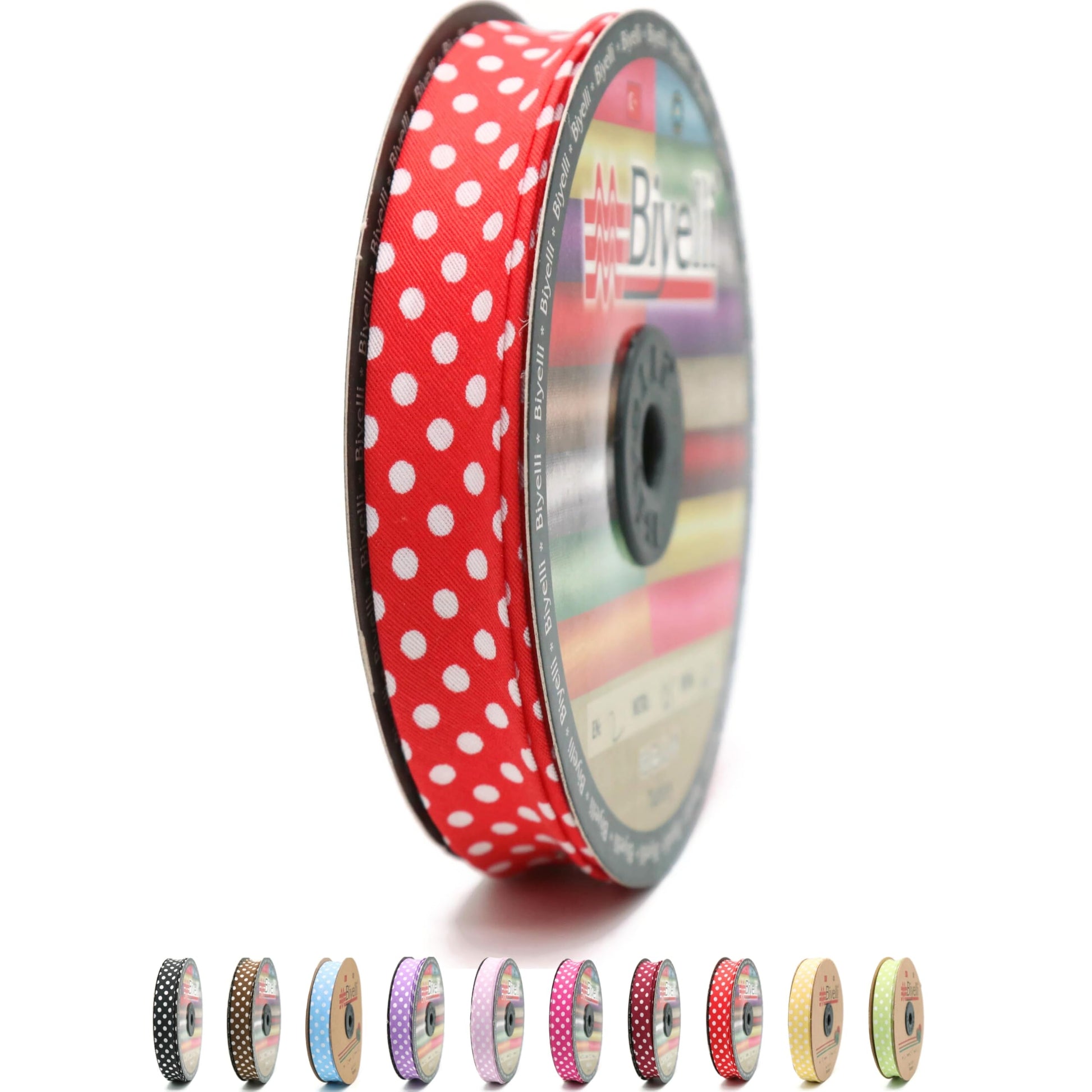 Cotton Fold Bias Binding Tape - 3/4 Inches (20mm) Wide - 27 Yards - Polka Dots Single Fold Cotton Fold Bias Binding Tape for Sewing Clothing DIY Gray A23