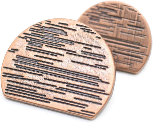 Antique Copper Metal Shank Buttons - 12 Pcs - 2 Size Options - Striped Metal Shank Buttons Vintage for Men Women Blazer Coat Uniform Shirt Suit and Jacket Sewing Craft DIY N22502