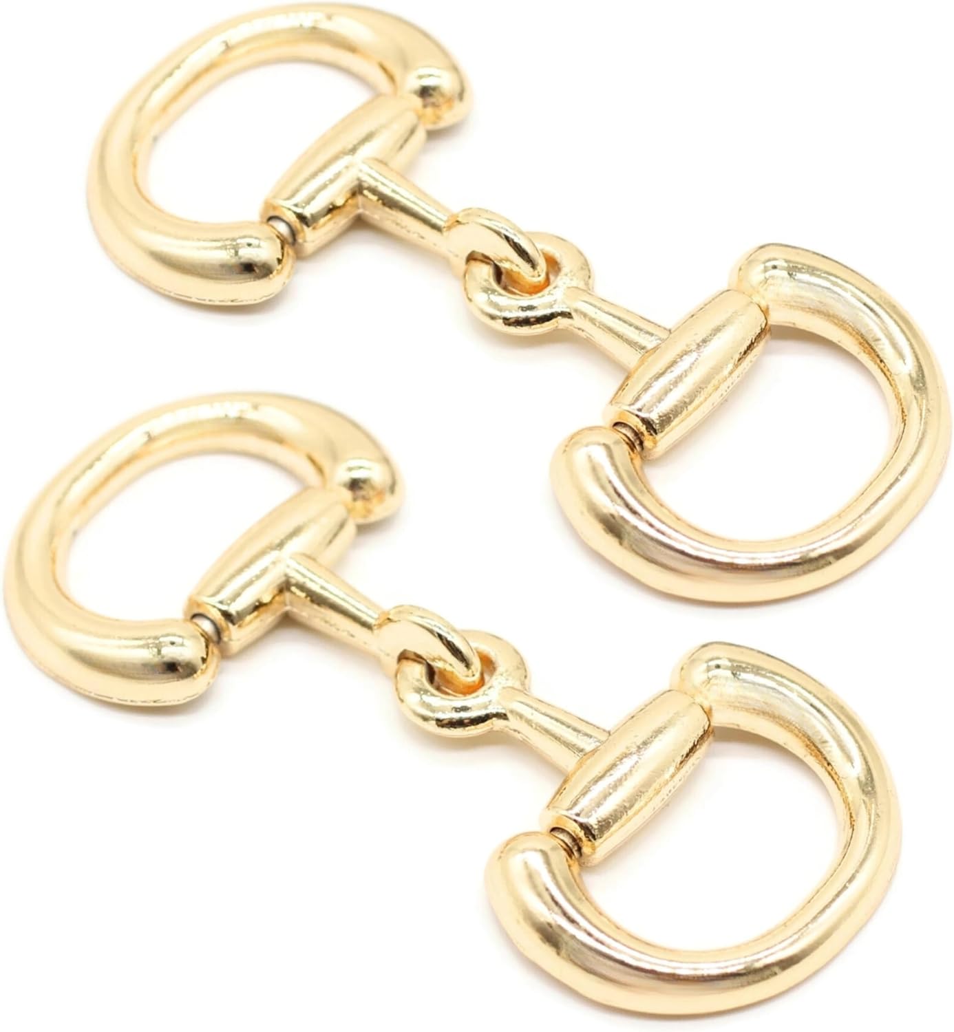 Metal Shoe Buckle - 2.93 Inch (75mm) - 2 Pcs - Gold Metal Shoe Buckle Shoelace Clips Metal Hinged Equestrian Buckles For Craft & Sewing Project BK0111