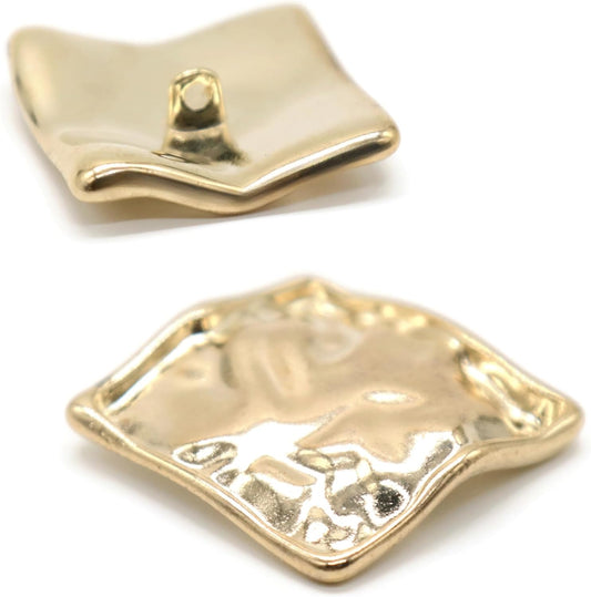 12 Pcs Gold Square Metal Shank Buttons for Sewing and DIY Crafts – Vintage Style Decorative Buttons for Coats, Jackets, and Accessories E13XL