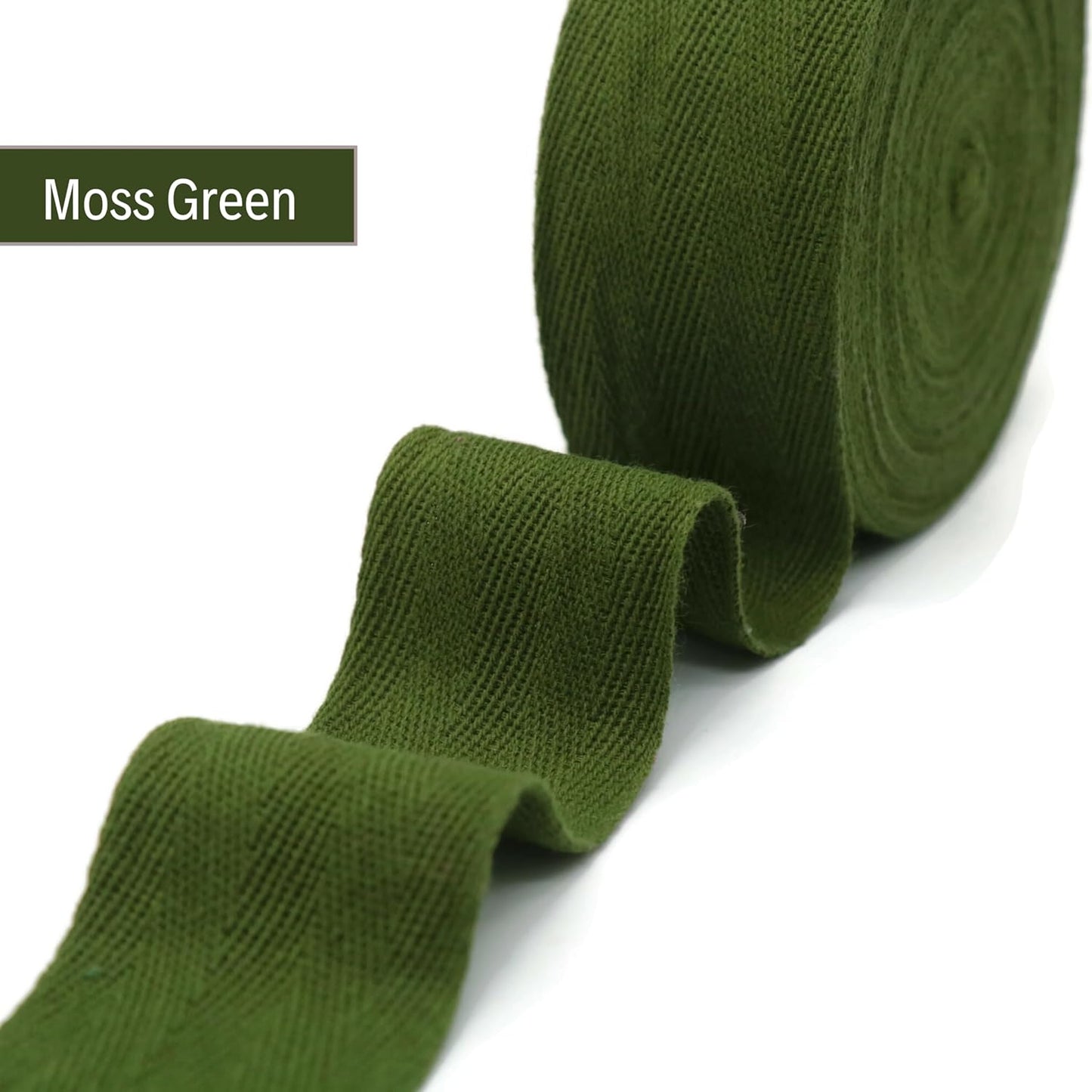 2" & 1.5" & 1.18'' & 1" Cotton Twill Tape - 10 Yards - 50+ Colors -%100 Natural Cotton 1 Inch 1.5 Inch 2 Inch Herringbone Bias Binding Cotton Tape Trim for Sewing Wrapping Craft DIY 10325 (MossGreen)…
