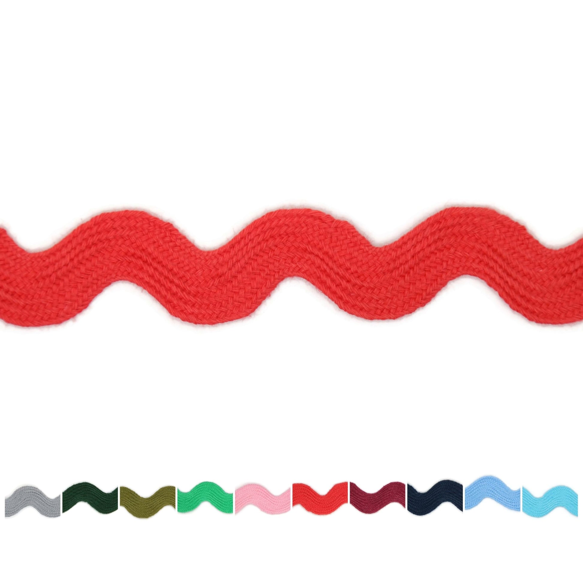 Cotton RIC Rac Trim - 3/4 Inch - 27 Yards - Wave Bending Fringe Trim Cotton Lace Ribbon RIC Rac Trim for Sewing Clothes Gift Wrapping Home Party Decoration CTR0210, Black