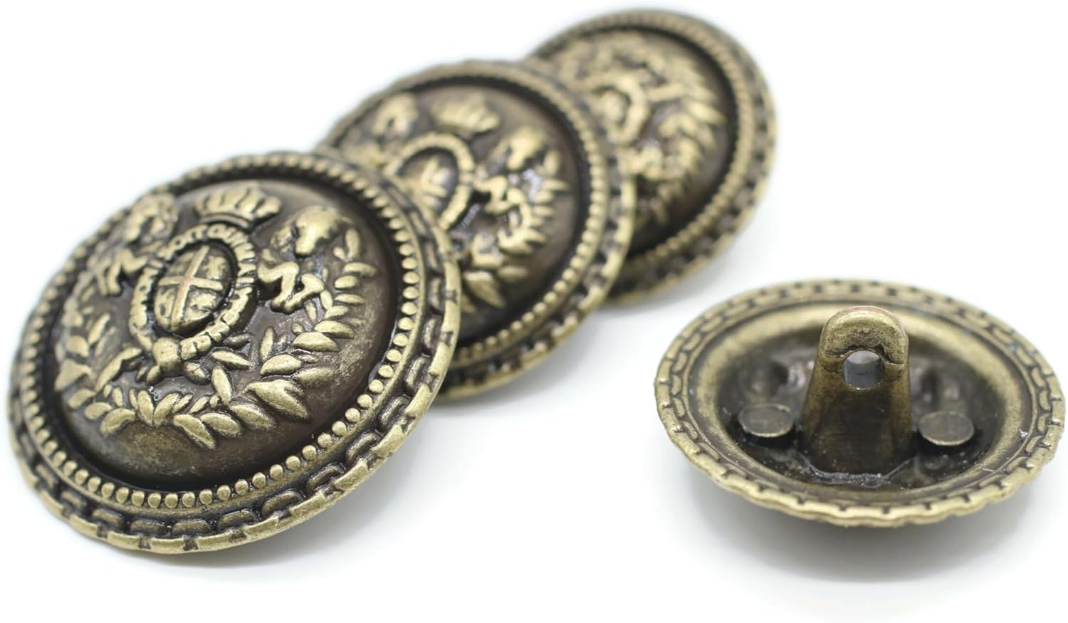 Bronze Metal Shank Buttons - 12 Pcs - 5 Size Options - Luxury Horse Round Wave Metal Shank Buttons for Men Women Blazer Coat Uniform Shirt Suit and Jacket Sewing Craft DIY N18104