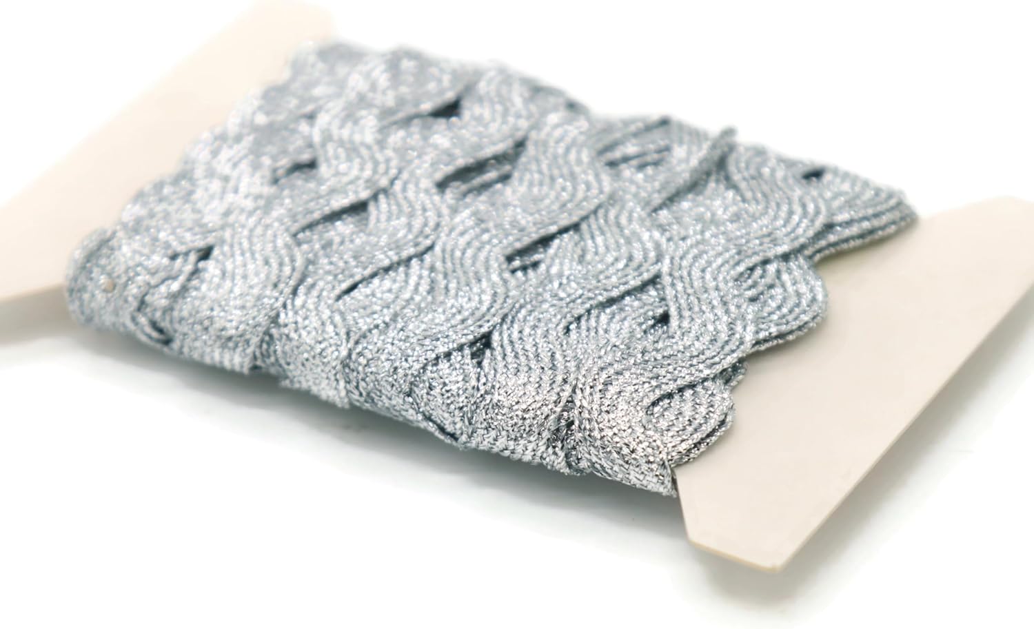 Glitter RIC Rac Trim - 5/8 Inch (15mm) - 5 Yards - Silver Wave Bending Fringe Trim Glitter Lace Ribbon RIC Rac Trim for Sewing Clothes Gift Wrapping Home Party Decoration GL0205