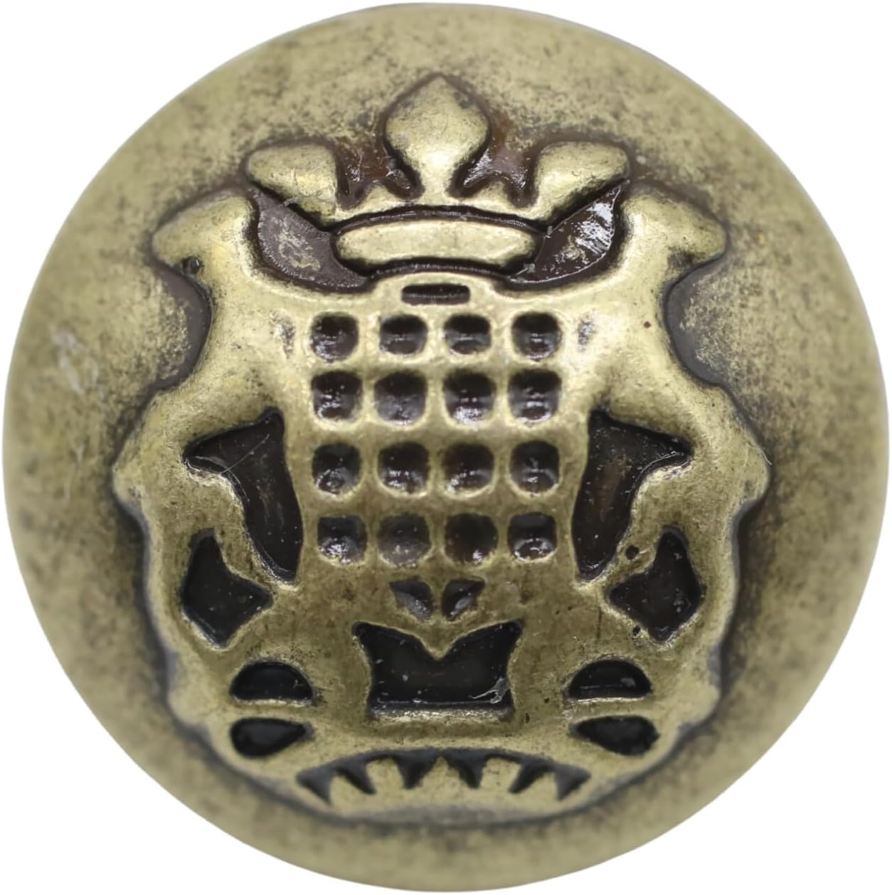 Bronze Metal Shank Buttons - 12 Pcs - 3 Size Options - Crown Floral Round Metal Shank Buttons for Men Women Blazer Coat Uniform Shirt Suit and Jacket Sewing Craft DIY N17003