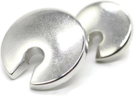 Silver Metal Shank Buttons - 12 Pcs - 2 Size Options - Luxury Flat Round Wave Metal Shank Buttons for Men Women Blazer Coat Uniform Shirt Suit and Jacket Sewing Craft DIY N9402