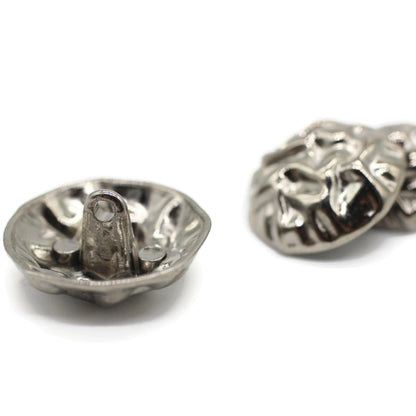 Wrinkle Silver Metal Shank Buttons - 12 Pcs - 3 Size Options - Luxury Wrinkle Round Wave Metal Shank Buttons for Men Women Blazer Coat Uniform Shirt Suit and Jacket Sewing Craft DIY N2601