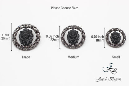 Luxury Rhinestone Metal Shank Buttons - 12 Pcs - 3 Size Options - Luxury Rhinestone Lion Metal Shank Buttons for Men Women Blazer Coat Uniform Shirt Suit and Jacket Sewing Craft DIY LR4240…