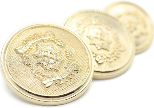 Gold Metal Shank Buttons - 12 Pcs - 3 Size Options - The Guards of Kingdom Round Metal Shank Buttons for Men Women Blazer Coat Uniform Shirt Suit and Jacket Sewing Craft DIY N3302