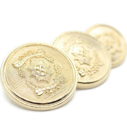 Gold Metal Shank Buttons - 12 Pcs - 3 Size Options - The Guards of Kingdom Round Metal Shank Buttons for Men Women Blazer Coat Uniform Shirt Suit and Jacket Sewing Craft DIY N3302