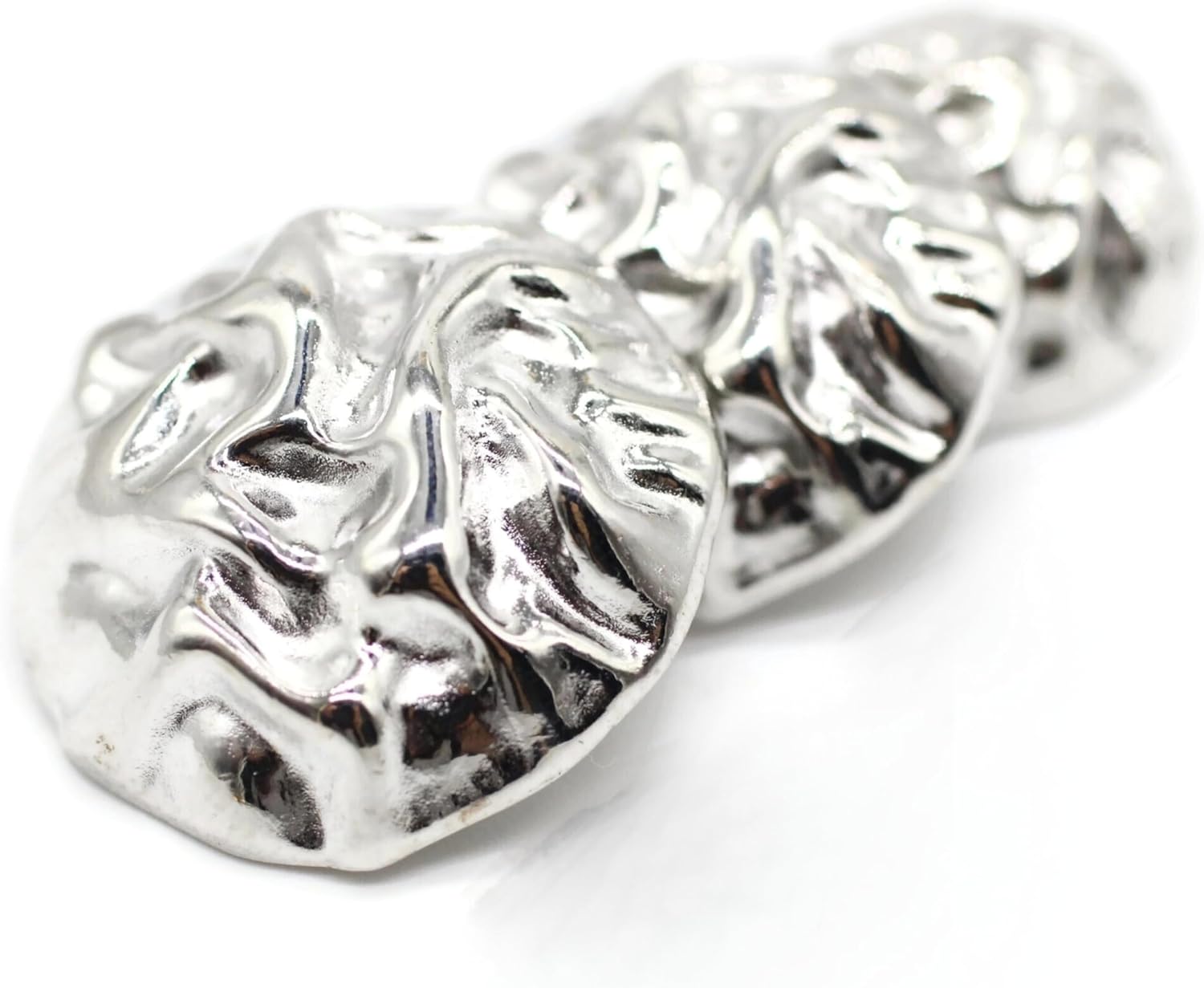 Wrinkle Silver Metal Shank Buttons - 12 Pcs - 3 Size Options - Luxury Wrinkle Round Wave Metal Shank Buttons for Men Women Blazer Coat Uniform Shirt Suit and Jacket Sewing Craft DIY N2601