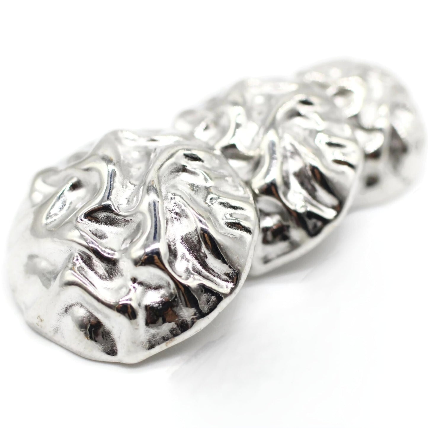 Wrinkle Silver Metal Shank Buttons - 12 Pcs - 3 Size Options - Luxury Wrinkle Round Wave Metal Shank Buttons for Men Women Blazer Coat Uniform Shirt Suit and Jacket Sewing Craft DIY N2601