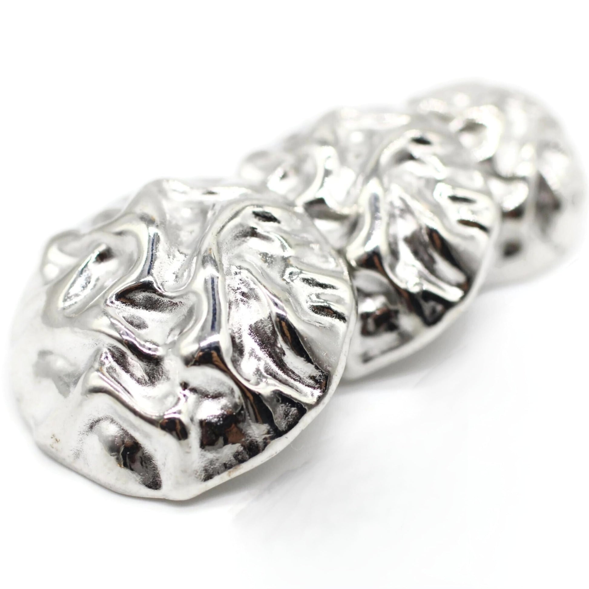 Wrinkle Silver Metal Shank Buttons - 12 Pcs - 3 Size Options - Luxury Wrinkle Round Wave Metal Shank Buttons for Men Women Blazer Coat Uniform Shirt Suit and Jacket Sewing Craft DIY N2601