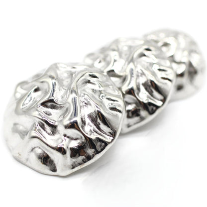 Wrinkle Silver Metal Shank Buttons - 12 Pcs - 3 Size Options - Luxury Wrinkle Round Wave Metal Shank Buttons for Men Women Blazer Coat Uniform Shirt Suit and Jacket Sewing Craft DIY N2601