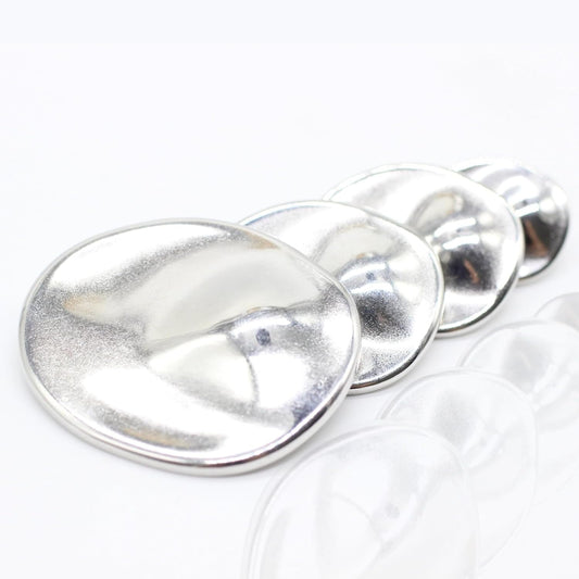Silver Metal Shank Buttons - 12 Pcs - 4 Size Options - Luxury Wrinkle Round Wave Metal Shank Buttons for Men Women Blazer Coat Uniform Shirt Suit and Jacket Sewing Craft DIY G2242…