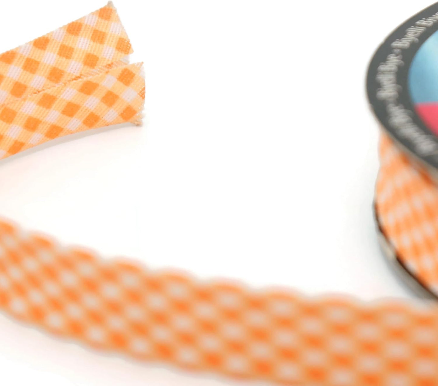 Cotton Fold Bias Binding Tape - 3/4 Inches (20mm) Wide - 27 Yards - Plaid Single Fold Cotton Fold Bias Binding Tape for Sewing Clothing DIY Orange E6